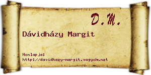 Dávidházy Margit névjegykártya